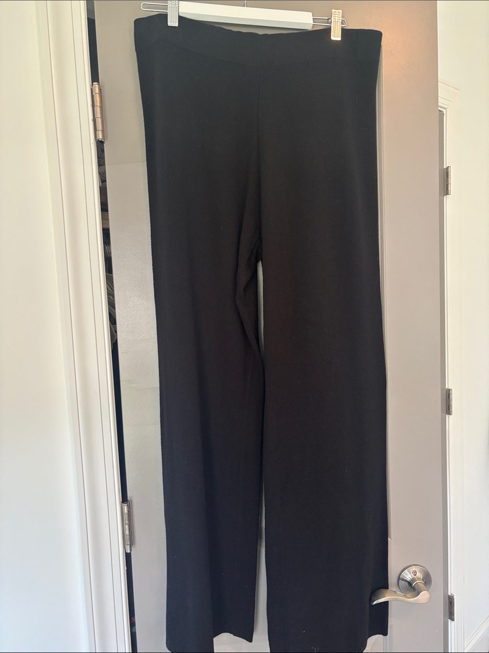 Calvin Klein Black Wide-Leg Sweater Pants